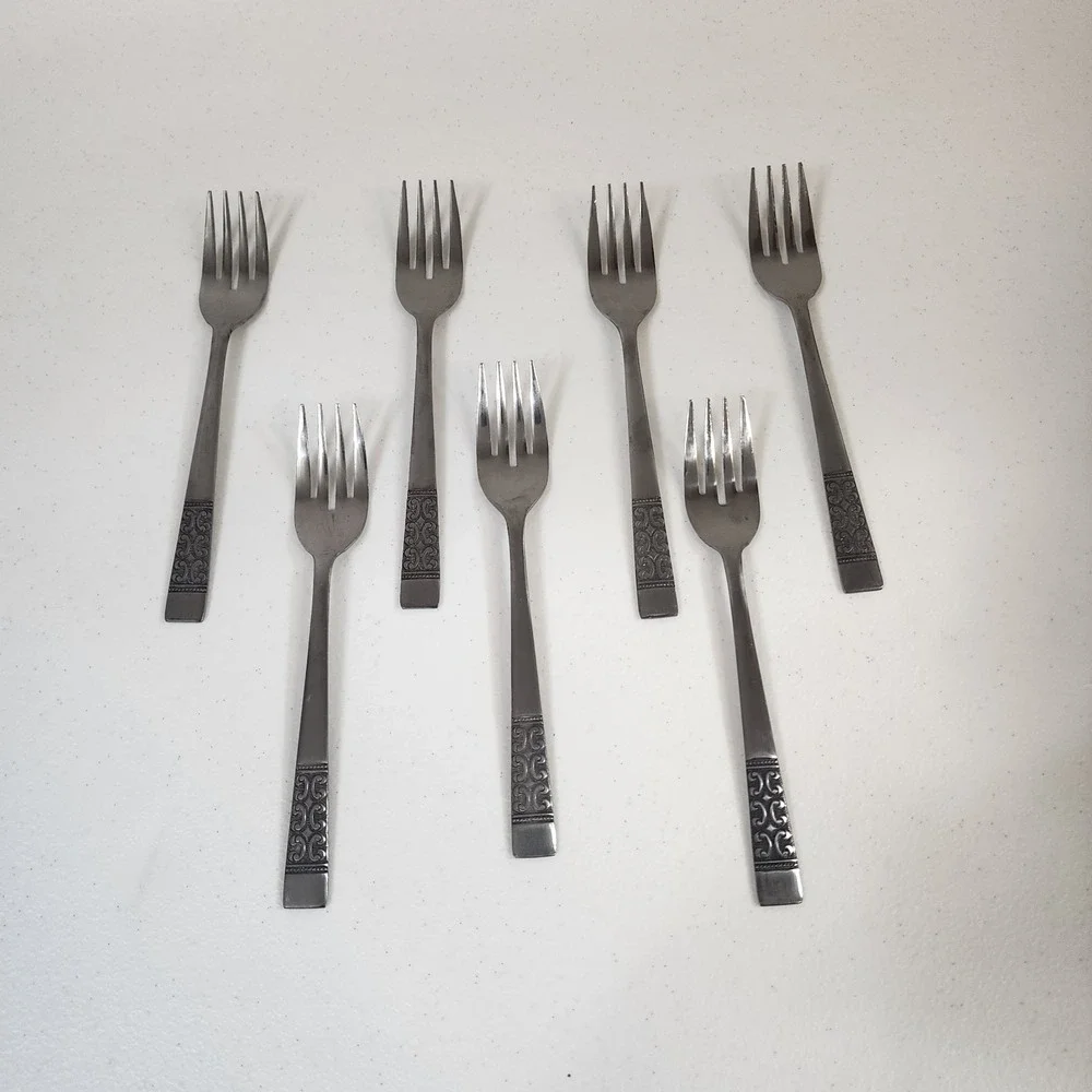 Roger's Stainless Japan Set Of 7 Salad Forks Casa Vista